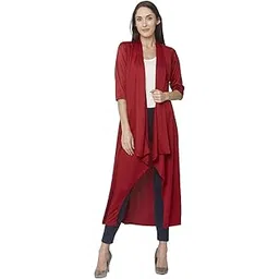 smarty pants Women's Waterfall Cape Maroon Shrug-picture-26