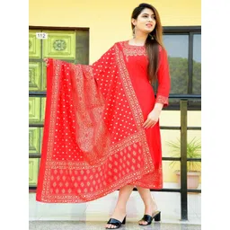 SMIEN Women Red Kurta Sets-picture-28