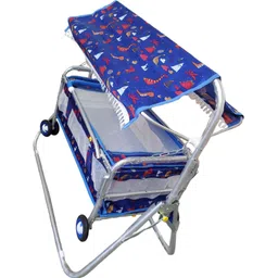 smiley bell Swing Buggie Tralley bassinet for Baby New Born with Mosquito Net and Wheel-picture-10