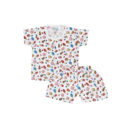 SMILEY BUTTONS Kids Printed Round Neck Shirt & Shorts Pure Cotton Clothing Set-picture-24