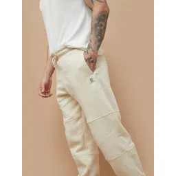 Smileyworld Beige Cotton Relaxed Fit Joggers image 5