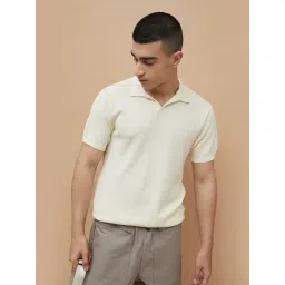 Smileyworld White Cotton Regular Fit Polo T-Shirt-picture-28