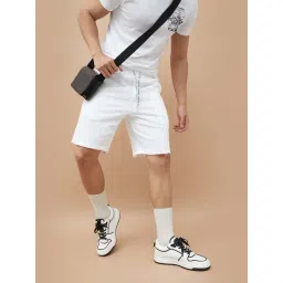 Smileyworld White Cotton Regular Fit Shorts-picture-32