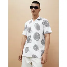 Smileyworld White Regular Fit Printed Shirt-picture-16