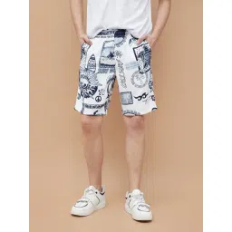 Smileyworld White Regular Fit Printed Shorts-picture-36