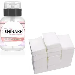 sminakh Gel Nail Polish Remover 1000 Pcs Lint Free Nail Wipes Cotton Pads With 1 Push Down Pump Dispenser Bottle Acetone container With Cotton pads-picture-22