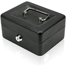Smitex Cash Box with Combination Lock Safe Durable Metal Money Box with Money Tray for Security Lock Box Money Saving Organizer for kids-picture-33