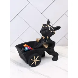 SMOKEY COCKTAIL Black Bulldog Carrying Cart Figurine Showpiece-picture-39