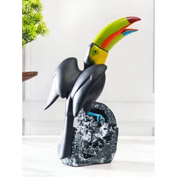 SMOKEY COCKTAIL Black Toucan Tropican Birds and Animals Figurine Showpiece-picture-37