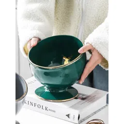 Smokey Cocktail Green Stoneware Geometric Mini Round Platter-picture-12