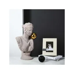 Smokey Cocktail Grey Resin Modern Cut Shaped Women Sculpture-picture-14
