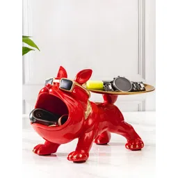 SMOKEY COCKTAIL Red Bulldog Storage Butler Figurine Showpiece-picture-19