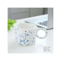 Smokey Cocktail White & Blue Ceramic Hosh Glaze Coffee Mug (420ml) image 4