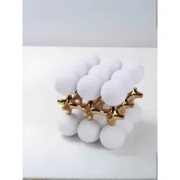 SMOKEY COCKTAIL White & Gold-Toned Textured Jack Sculpture Showpiece-picture-17