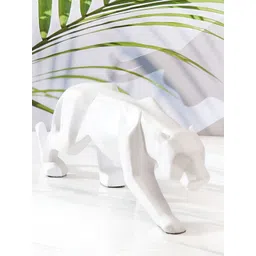 SMOKEY COCKTAIL White Panther Birds and Animals Figurine Showpiece-picture-11