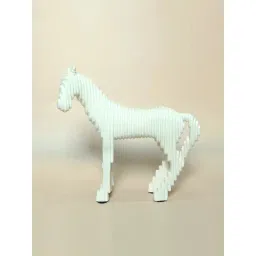 Smokey Cocktail White Resin Artistic 3D Horse Sculpture-picture-32