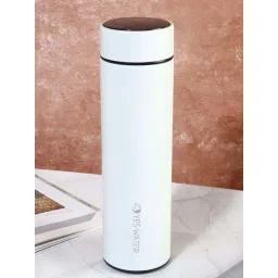 Smokey Cocktail White Stainless Steel Temperature Display Indicator Vacuum Insulated Flask (450ml)-picture-25