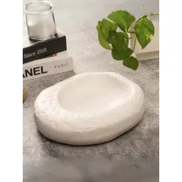 Smokey Cocktail White Stoneware Geometric Stoneware Serving Platter image 3