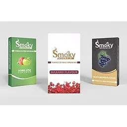 Smoky Herbals Flavour Smoke Pack of 3 Combo, 100% Tobacco & Nicotine Free for Relieve Stress & Mood Enhance Product - (Double Apple, Gulkand, Black Grapes)-picture-16