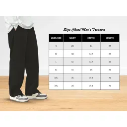 smowkly Men's Premium Polycotton Causal Baggy Fit Jogger || Lightweight & Flexible Elastic Waist with Drawstring || Wrinkle-Free Comfortable Trouser Pant for Summer (1649_BK_32) Black image 5