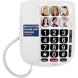 SMPL Hands-Free Dial Corded Phone with Photo Memory, One-Touch Dialing, Large Buttons, Flashing Alerts - For Seniors, Hearing Impaired-picture-22