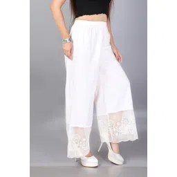 smsgs Women Comfort Fit White Cotton Blend Trousers-picture-24