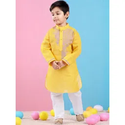 Smuktar garments Boys Ethnic Motifs Printed Kurta With Pyjamas Set-picture-23