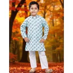 Smuktar garments Boys Printed Kurta & Pyajama Set-picture-21