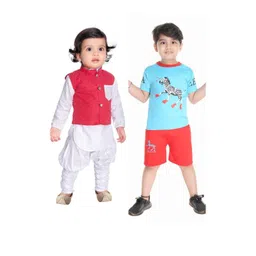 Smuktar garments Boys Red Clothing Set-picture-37