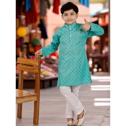 Smuktar garments Kids Ethnic Motifs Printed Straight Kurta with Trousers-picture-29