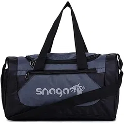 snaga Gym Bag, Polyester Square Duffel Bag with Adjustable Shoulder Strap & Shoe Compartment, Unisex, Ideal for Gym, Travel & Sports Activities (Black-Grey)-picture-33