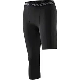 snappsy Mens Athletic Pants Workout Leggings for Basketball Training Fitness M Black Left Short-picture-23