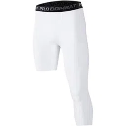 snappsy Mens Athletic Pants Workout Leggings for Basketball Training Fitness M White Left Long-picture-42