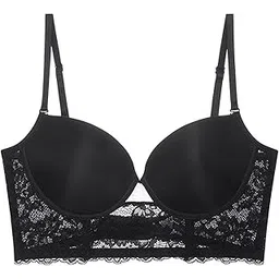 snappsy Women Seamless Wire Lifting Bralettes Invisible Brassiere 85C Black-picture-40