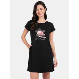 SNAPPY B Women Graphic Printed T-shirt Cotton Dresses-picture-22