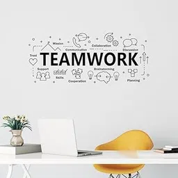 SnappySticker Team Work Office Space Conference Room Wall Sticker PVC Vinyl Easy to Stick (22 X 55)-picture-18