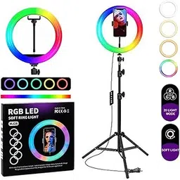 SNAPTRON Ring Light with Stand, Multi-Color LED Ring Light - Adjustable Color Temperature & Brightness, 360° Adjustment - for Photo & Video Shoots, Makeup, Vlogging-picture-27