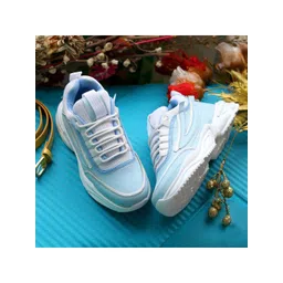 sneakers villa Women Blue Colourblocked High-Top Sneakers-picture-35