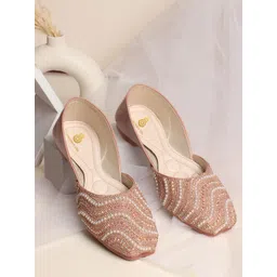 sneakers villa Women Embellished Ethnic Mojaris Flats-picture-17