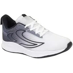 Sneakers White and Grey, Chunky Athletic Running Shoes with Layered Design-picture-17