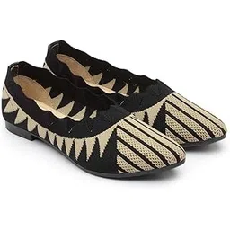 SNEAKERSVILLA Flats Bellies for Women, Ballet Bellies and Juty (Black, 3)-picture-36