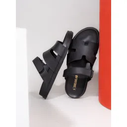 SNEAKLAB Men's Black Vegan Leather Outdoor Casual Sandal-picture-20