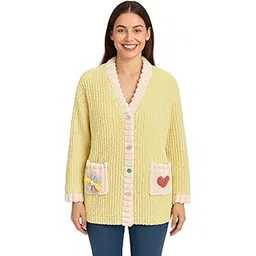 snehprabha Women Knitted Winter Cardigan | Soft Fur Woolen Long Sweater with Plush Trim & Pocket Design | Warm Stylish Ladies Cardigan-picture-40