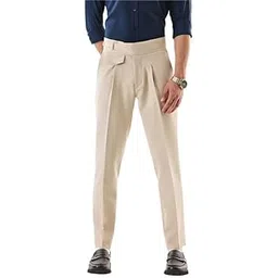 Men Formal Trousers | High Rise Pleated Front Loose Fit | Durable Polyester Blend with Medium Stretch & Smooth Texture | Perfect for Office & Club Wear-image-6