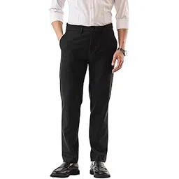 Men Formal Trousers | Regular Fit Mid Rise Self-Design | Cotton Blend & Smooth Texture for Office & Club Wear-image-7