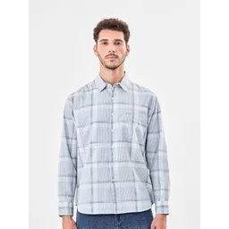 Snitch Checked Spread Collar Pure Cotton Casual Shirt-picture-34