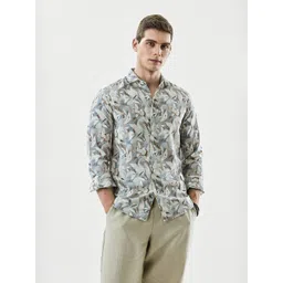 Snitch Floral Printed Spread Collar Slim Fit Shirt-picture-33