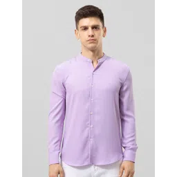 Snitch Lavender Classic Slim Fit Opaque Cotton Casual Shirt-picture-14