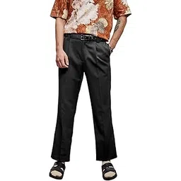 snitch Mediterranean Mosaic Men Trousers for Formal Straight Fit Pleated Front Plain Design | Durable Polyester Viscose Blend-picture-45