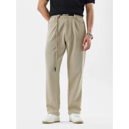 Snitch Men Beige Mid-Rise Baggy Trouser-picture-29